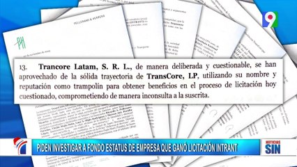 Exigen investigar empresa que gano licitación de Intrant | Primera Emisión SIN