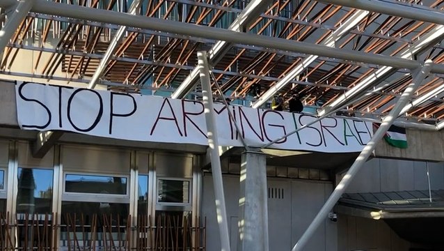Protesters scale Scottish Parliament to hang pro-Palestine banner