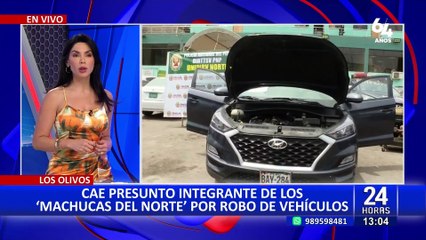 Los Olivos: Cae presunto inegrante de "Los machuca del norte" dedicados al robo de vehículos