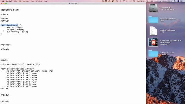 How to CODE a Vertical Scroll Menu Using HTML5 & CSS3 Programming | New