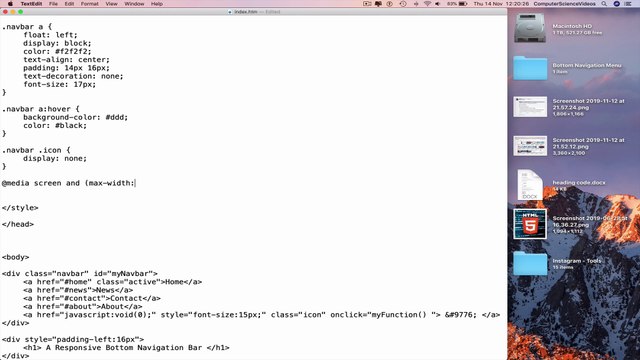 How to CODE a Responsive Bottom Navigation Menu Using HTML5, CSS3 & JavaScript | New