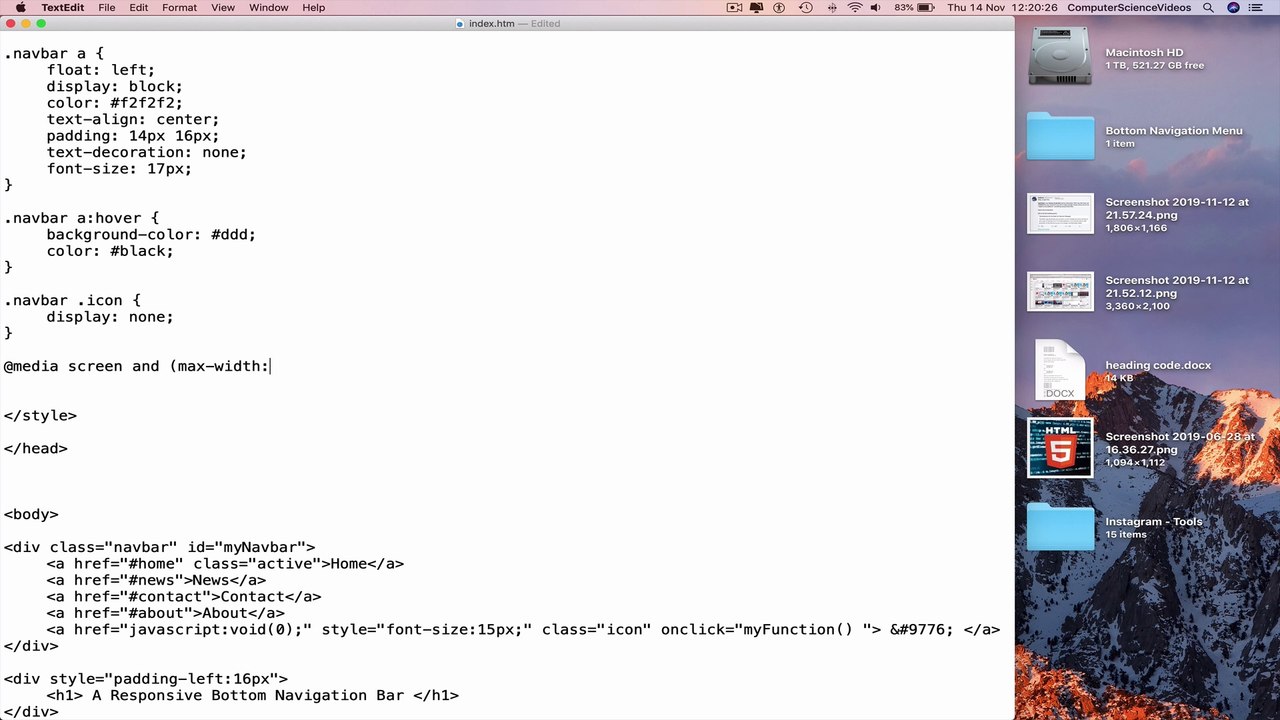 How to CODE a Responsive Bottom Navigation Menu Using HTML5, CSS3 & JavaScript | New