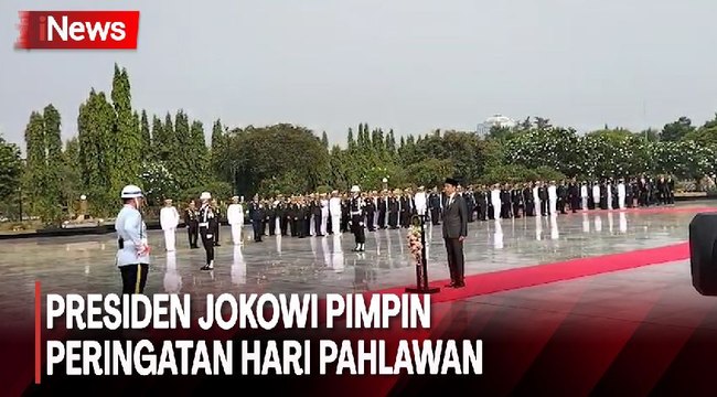 Khidmat! Presiden Jokowi Pimpin Upacara Peringatan Hari Pahlawan di TMP Kalibata