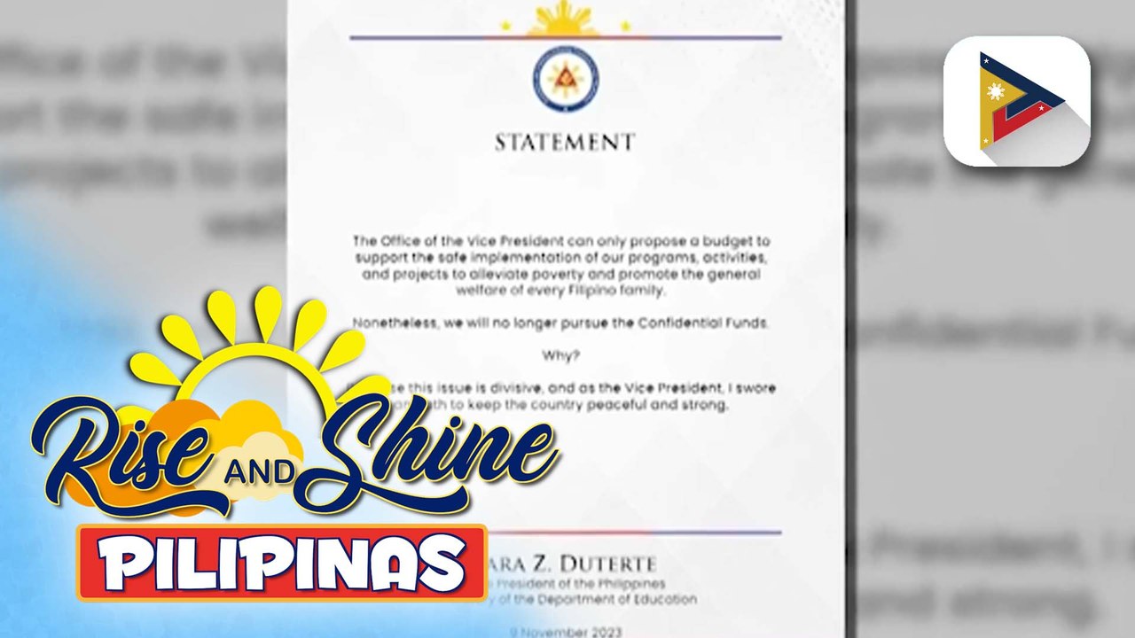 OVP at DepEd, hindi na isusulong ang confidential funds