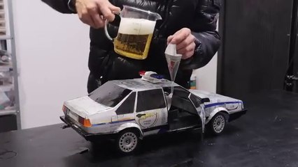 Create a Fun RC Police Car Using Recycled Cans 🚓