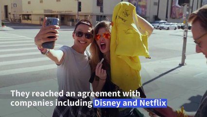 Hollywood actors celebrate the end of historic strike