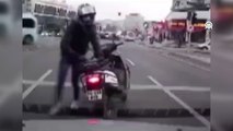 Kağıthane'de trafiği tehlikeye düşüren sürücüye para cezası