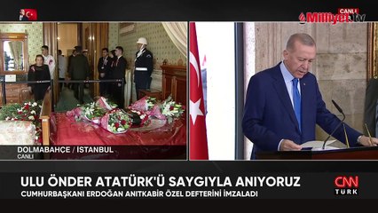 Cumhurbaşkanı Erdoğan ve devlet erkanı Ata'nın huzurunda