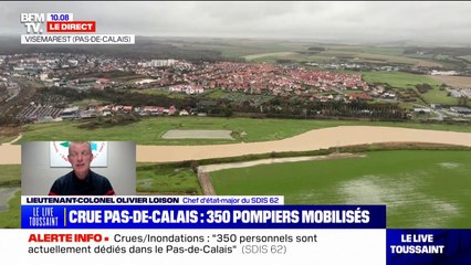 "Depuis cette nuit, nous avons réalisé 35 mises en sécurité", affirme le chef d'état-major des pompiers du Pas-de-Calais