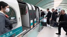 Maglev train journey, Shanghai, China