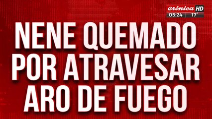 Tremendo video: nene terminó quemado por intentar atravesar un aro de fuego