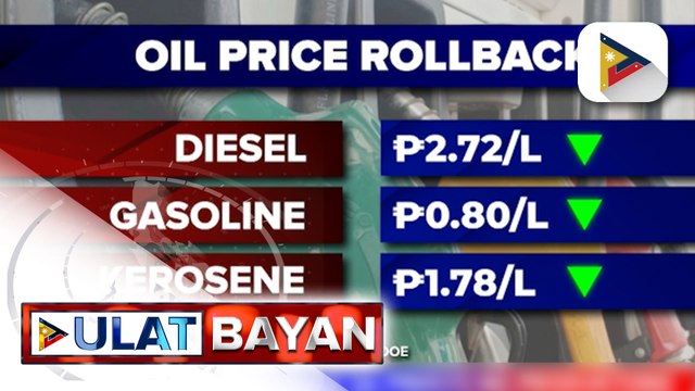 Big-time rollback sa presyo ng produktong petrolyo, ipatutupad sa susunod na linggo