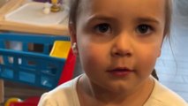 Toddler girl has a cute response to mommy and daddy eating her Halloween candy