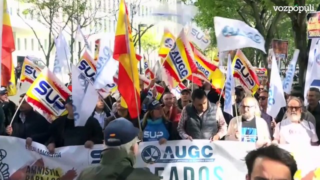 Sindicatos de Policía y Guardia Civil protestan contra la amnistía en Barcelona y apoyan a los agentes investigados por el procés