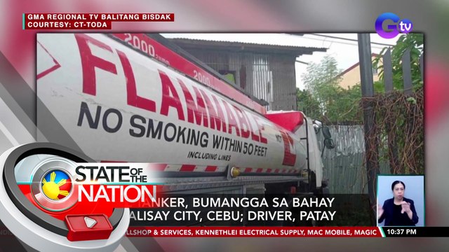 Fuel tanker, bumangga sa bahay sa Talisay City, Cebu; driver, patay | SONA