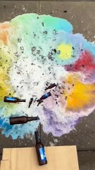Crazy experiment with bottles, balloons and colorful things