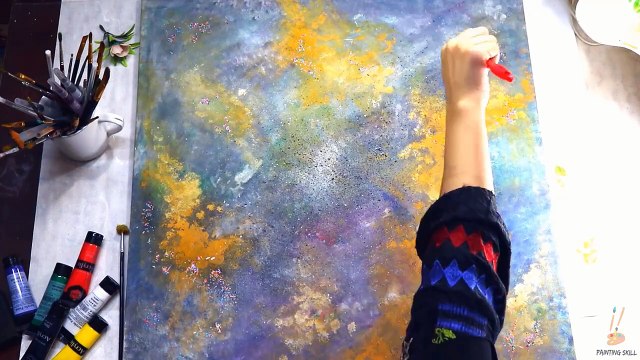 Easy Arabia calligraphy painting on canvas _ how to paint background _Acrylic painting step by step