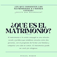 Miguel Mawad - ¿En qué consisten los matrimonios o uniones civiles?