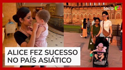 Bebê brasileira vira 'atração turística' na Índia, e cena viraliza nas redes sociais