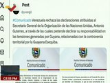 Venezuela rechaza declaraciones atribuidas al Secretario General de la ONU