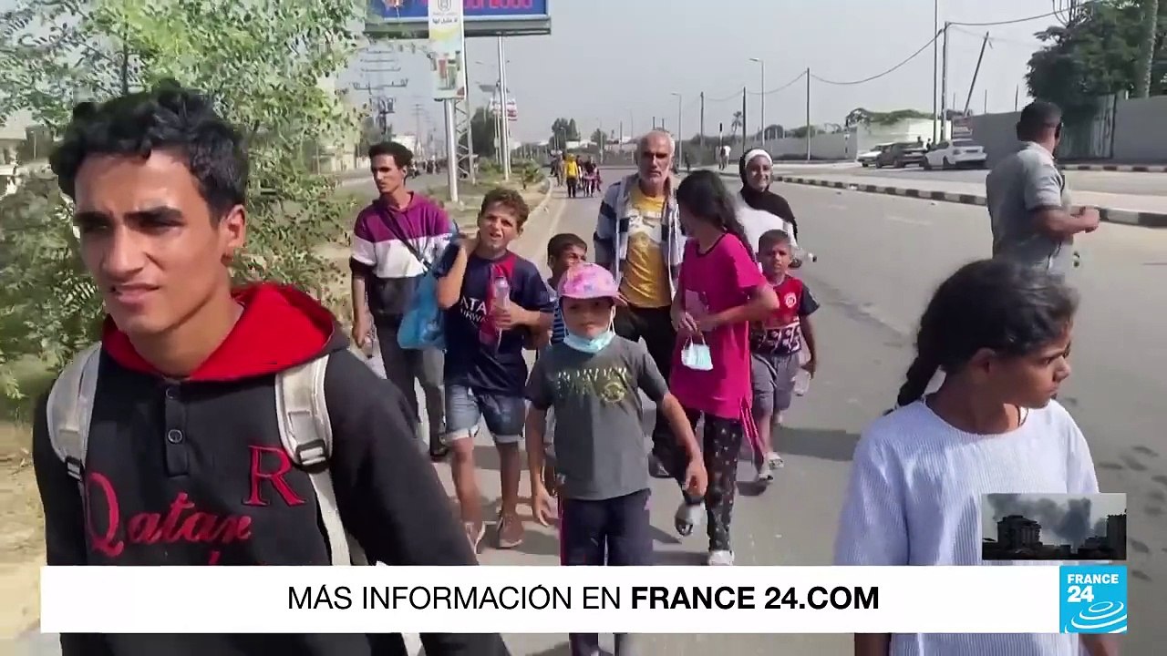 Desde el norte hacia el sur, miles de gazatíes buscan salir del camino de los bombardeos