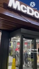 Pro-Palestinian protester releasing spray-painted mice in McDonald’s