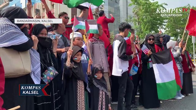Pemuda di Banjarmasin Turun Ke Jalan Gelar Aksi Solidaritas Mendukung Palestina