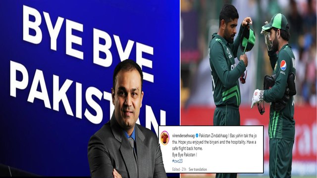 ಬೈ ಬೈ ಹೇಳಿ ಪಾಕಿಸ್ತಾನಕ್ಕೆ ಜಿಂದಾಭಾಗ್ ಎಂದ ಸೆಹ್ವಾಗ್ ಪೋಸ್ಟ್ ವೈರಲ್