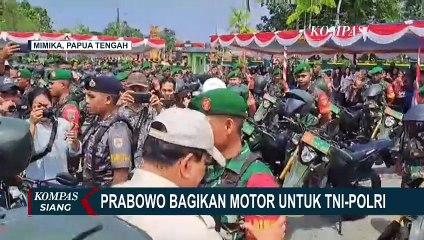 Menhan Prabowo Bagikan 1.270 Unit Motor untuk TNI dan Polri di Mimika