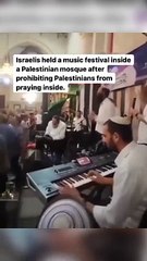 İsrailliler, işgal altında tuttuğu camiye müzik sistemi kurup dans ettiler