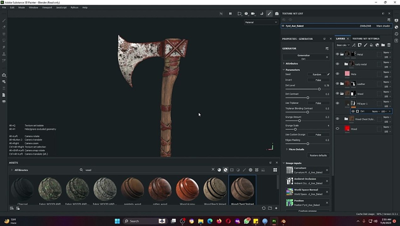 Old Axe Texturing | Blender + Substance  Painter Tutorial Beginner | Ammar Khan