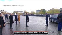 Le président de la République Emmanuel Macron est arrivé sur la Place de l'Etoile à Paris
