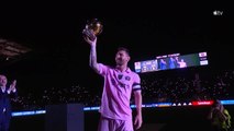 Messi shows off his eighth Ballon d'Or to the Inter Miami crowd
