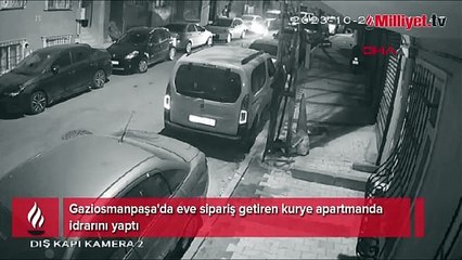 Kamera kayıtları incelenince ortaya çıktı! Kuryeden mide bulandıran hareket
