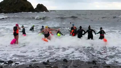Open water swimming at Tarlair