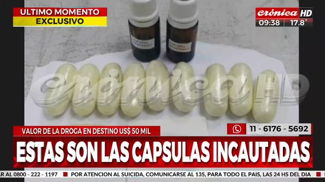 Extrajeron cápsulas con cocaína de máxima pureza del cuerpo de un ciudadano brasilero