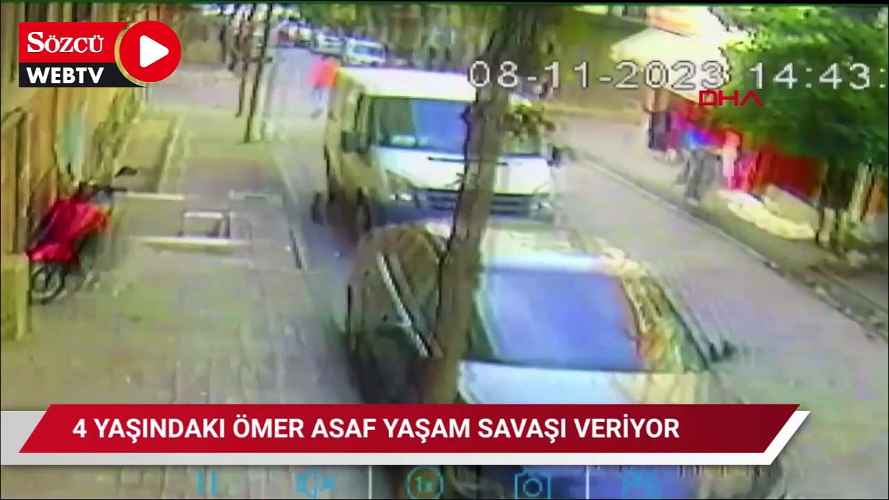 Bahçelievler'de servis minibüsünün çarptığı 4 yaşındaki Ömer Asaf yaşam savaşı veriyor
