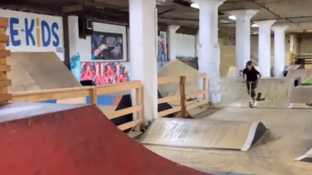 Avid scooter rider has his breakthrough moment during unfortunate trip to skatepark