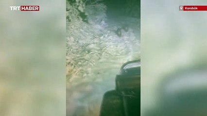 Karabük'ün yüksek kesimlerinde kar etkili oldu