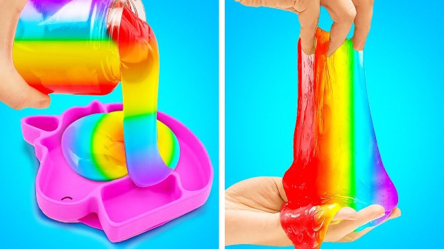 Rainbow Diy Slime Hacks || How To Make Colorful Diy Crafts At Home