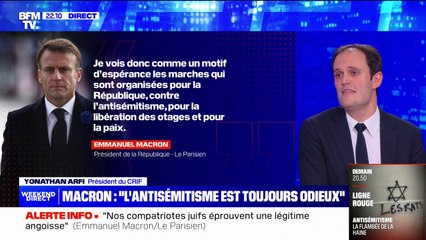 Yonathan Arfi (CRIF): "Les Juifs ont besoin d'entendre leurs concitoyens crier un cri de solidarité, un élan de fraternité"