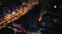 10 katlı binada çıkan yangına müdahale ediliyor (2)