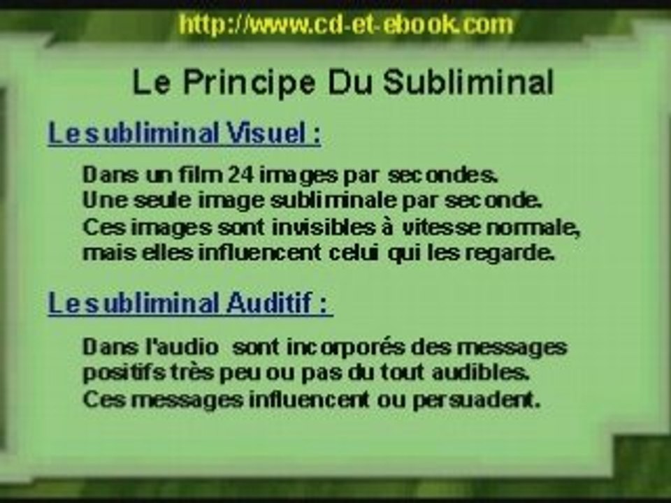 Subliminal visuel et auditif