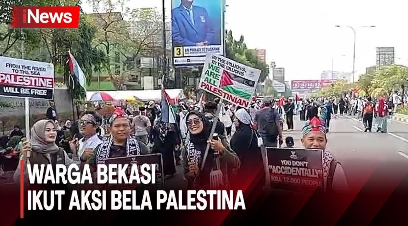 Ikut Aksi Bela Palestina, Ribuan Warga Bekasi Banjiri Kawasan CFD