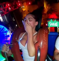 Cover Your Mouth Babe Girls Passing Out | Funny Slingshot Ride Compilation #131