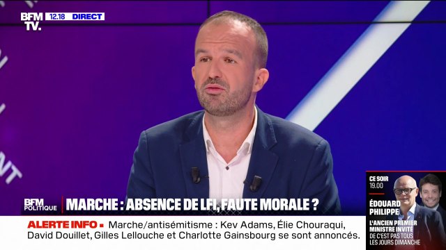 Si on veut manifester contre l'antisémitisme pourquoi faire un lien avec ce qui se passe en Palestine et en Israël? : Manuel Bompard justifie son absence à la marche contre l'antisémitisme