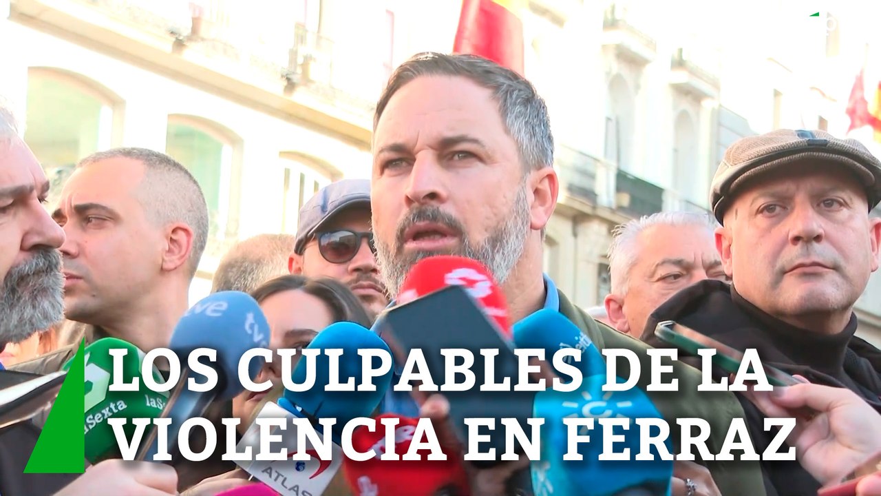 Abascal asegura que "Marlaska y Sánchez son los culpables de la violencia" en Ferraz