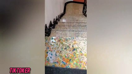 Bottle Rolling Down Stairs ASMR  TikTok Compilation