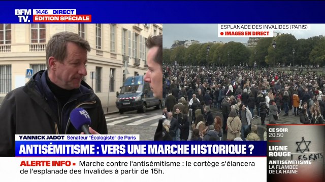 Marche contre l'antisémitisme: Ce n'est pas simplement les juifs qui doivent manifester, c'est toute la République , estime Yannick Jadot