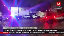 Asesinan a balazos a tres policías de Zacatecas tras emboscada durante patrullaje
